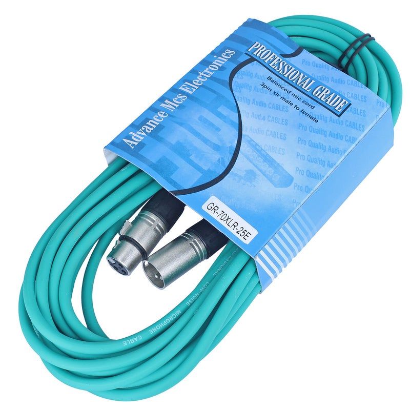 MCSPROAUDIO 20 Foot Male to Female XLR Microphone Cable (Green) - Image 1